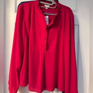 J Crew Pink blouse. Size 16. NWT.